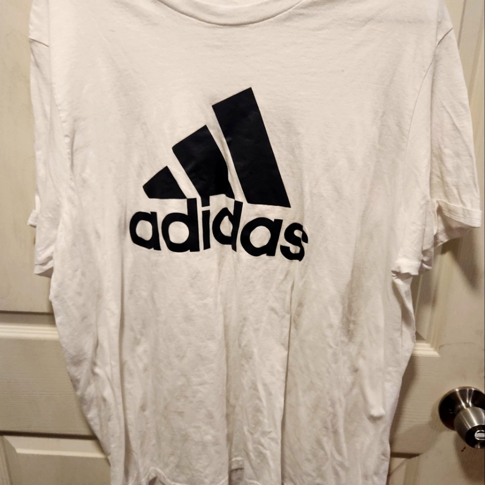 Adidas White T-Shirt with Black Logo